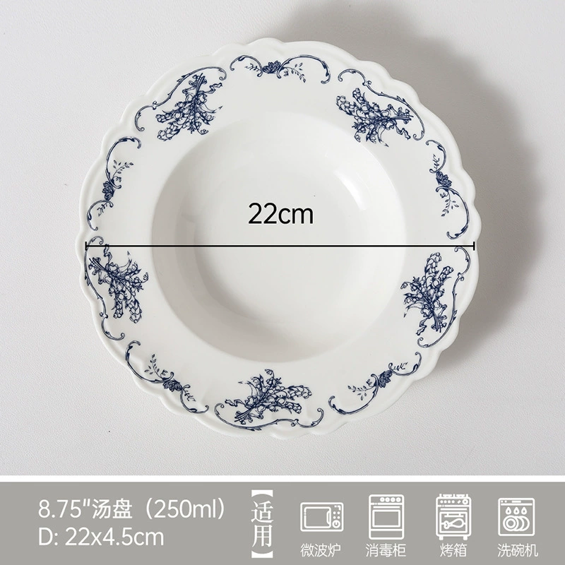 Столовый сервиз из фарфора с цветочным узором tableware view 6