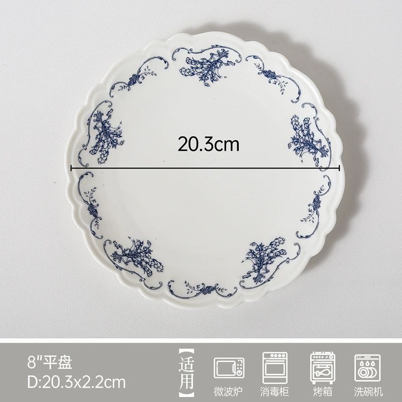 Столовый сервиз из фарфора с цветочным узором tableware view 8