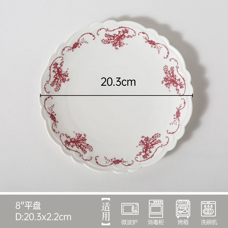 Столовый сервиз из фарфора с цветочным узором tableware view 9