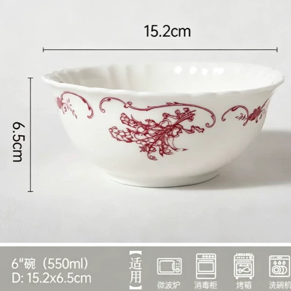 Столовый сервиз из фарфора с цветочным узором tableware view 11