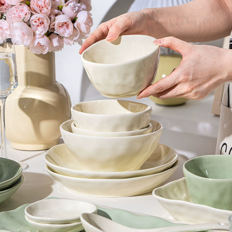 Service de vaisselle en porcelaine style crème tableware