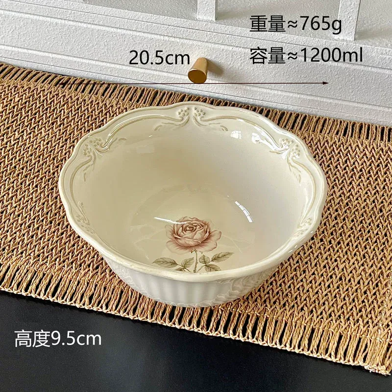 Service de table en céramique rose embossée tableware view 10