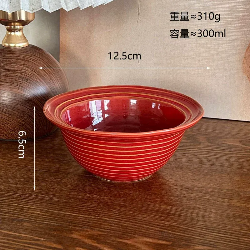 Juego de vajilla de cerámica esmalte rojo tableware view 6