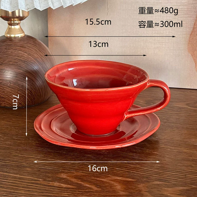Juego de vajilla de cerámica esmalte rojo tableware view 10