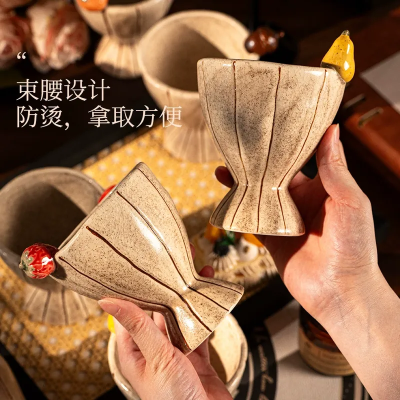 كوب بورسلين مرسوم يدويًا tableware view 3