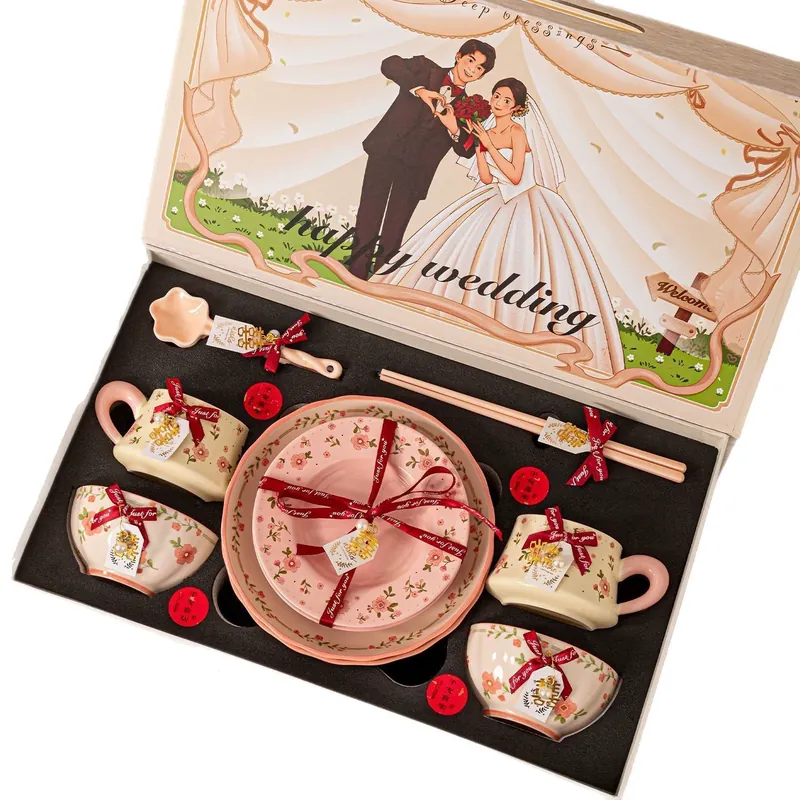Jogo de jantar de porcelana com design floral tableware view 5