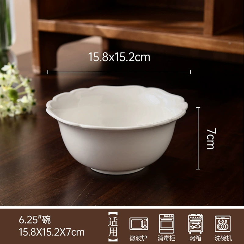 Фарфоровая тарелка с лепестковым краем tableware view 9