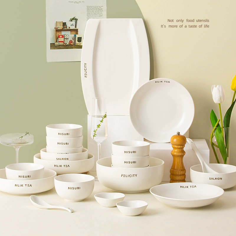 Cream Style Porcelain Dinnerware Set