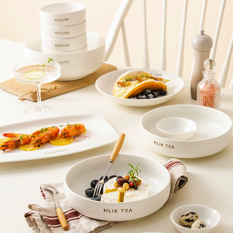 Service de vaisselle en porcelaine style crème tableware view 2