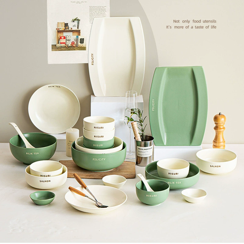 Service de vaisselle en porcelaine style crème tableware view 3