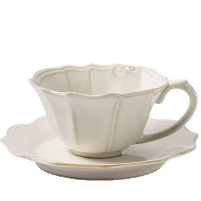 Porcelain Coffee Cup and Saucer Set with Relief tableware view 5