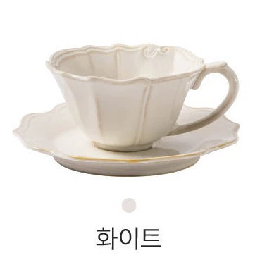Porcelain Coffee Cup and Saucer Set with Relief tableware view 6