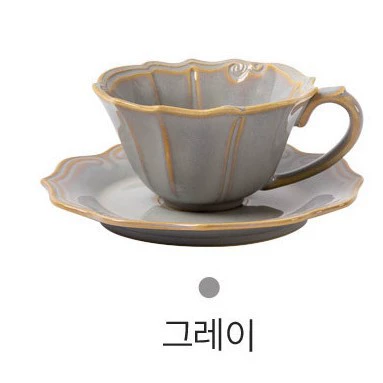 Porcelain Coffee Cup and Saucer Set with Relief tableware view 7