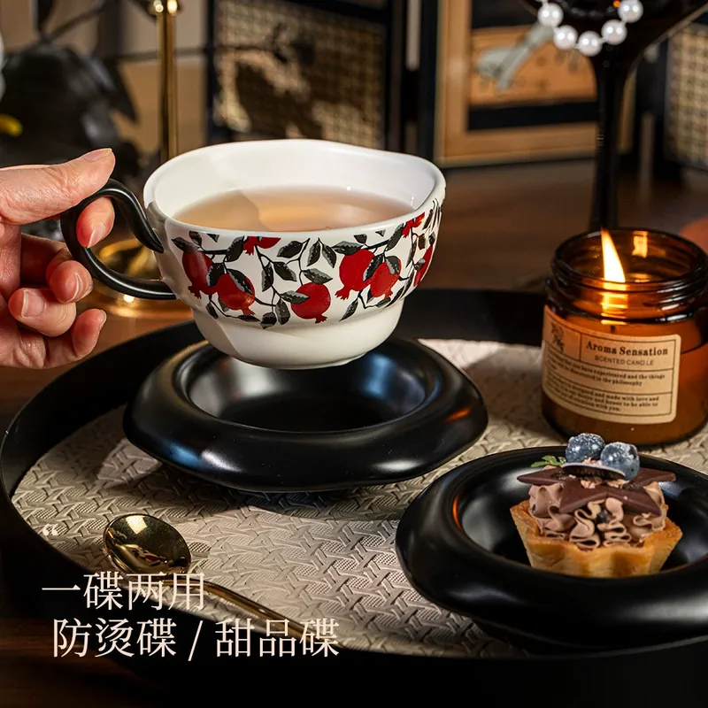Porcelain Coffee Cup and Saucer Set tableware view 3