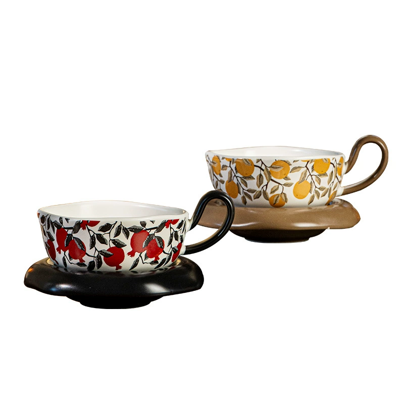 Porcelain Coffee Cup and Saucer Set tableware view 5