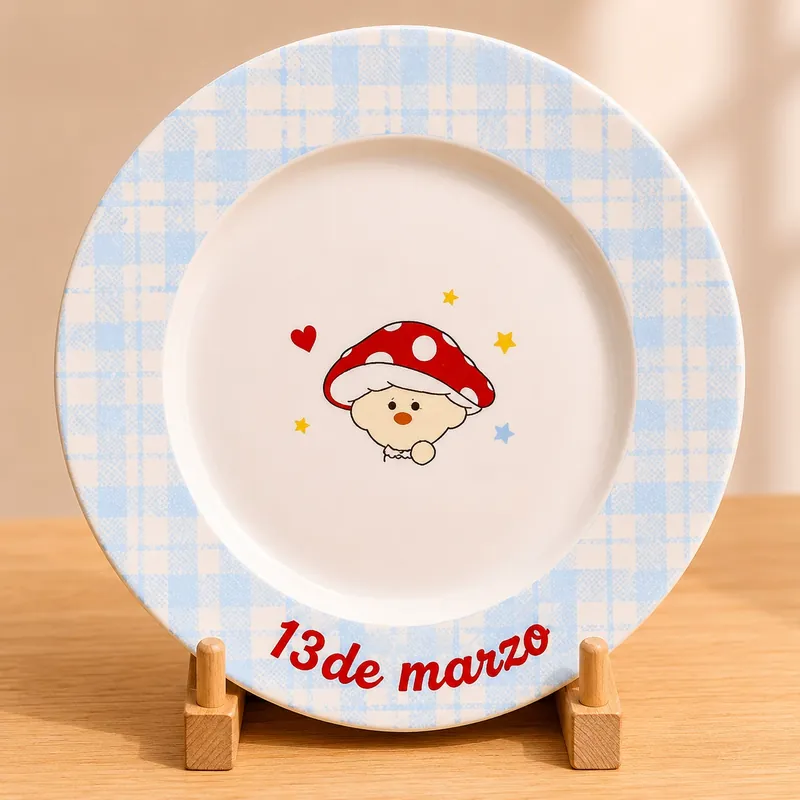 버섯 디자인 도자기 식기 세트 tableware view 3