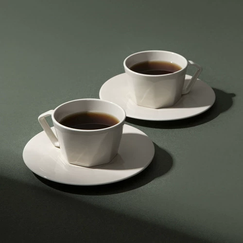 Octagonal Coffee Cup and Saucer Set tableware view 4