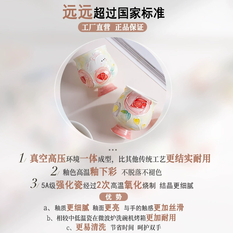 Porcelain Tea Cup Set tableware view 4
