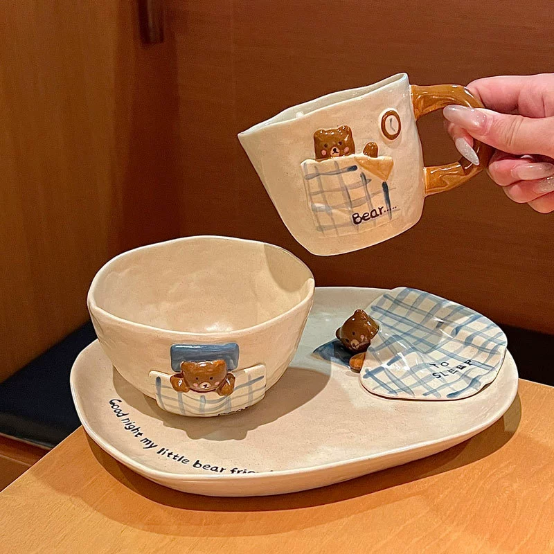 Bear Ceramic Bowl and Mug Set