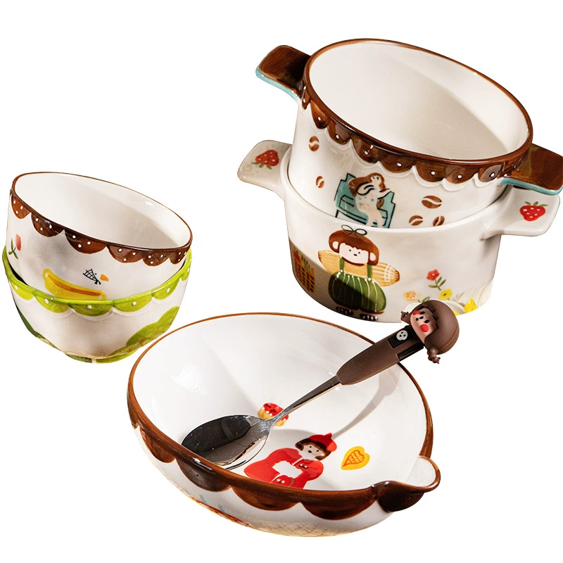 سلطانية خزفية مرسومة يدويًا tableware view 5