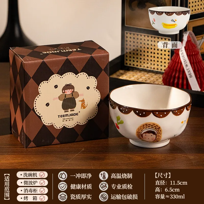 سلطانية خزفية مرسومة يدويًا tableware view 6