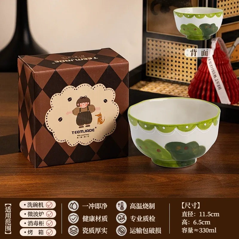 سلطانية خزفية مرسومة يدويًا tableware view 8