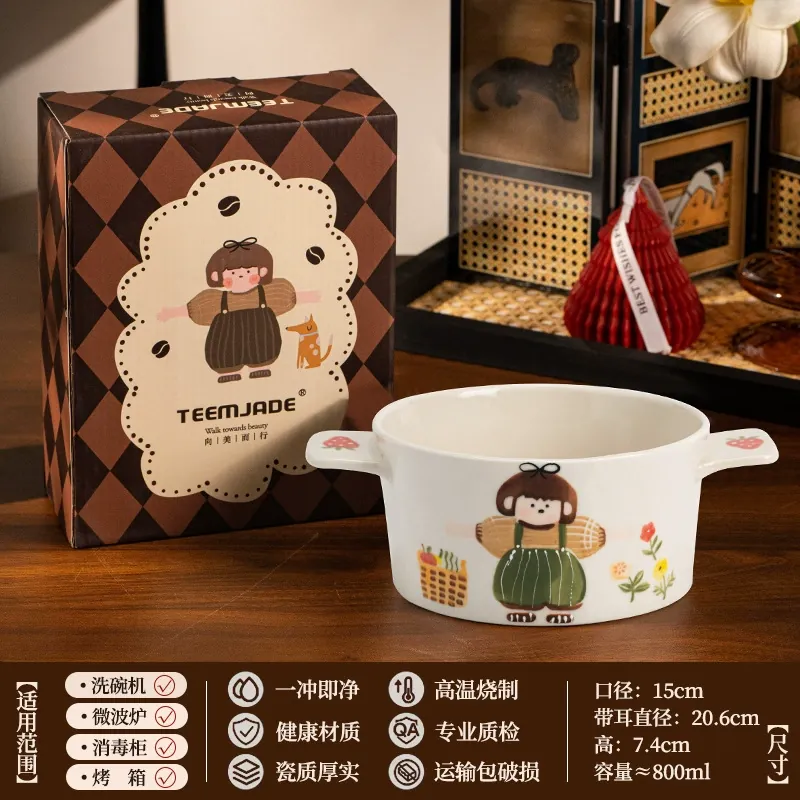 سلطانية خزفية مرسومة يدويًا tableware view 9