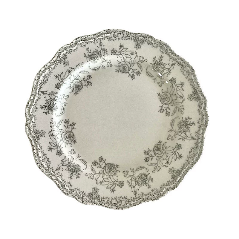طبق عميق بورسلين زهري عتيق tableware view 5