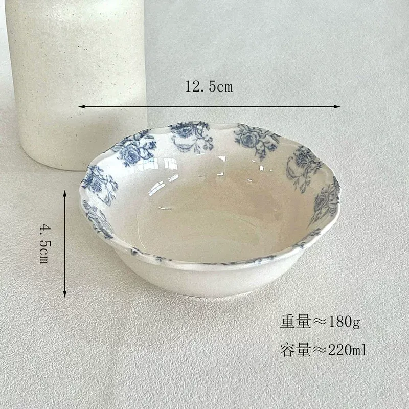 طبق عميق بورسلين زهري عتيق tableware view 6