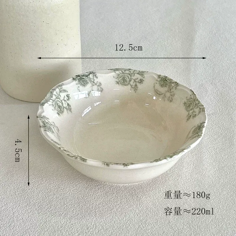 طبق عميق بورسلين زهري عتيق tableware view 7