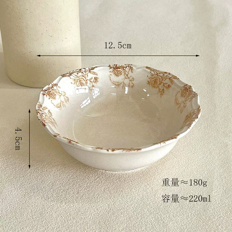 طبق عميق بورسلين زهري عتيق tableware view 8