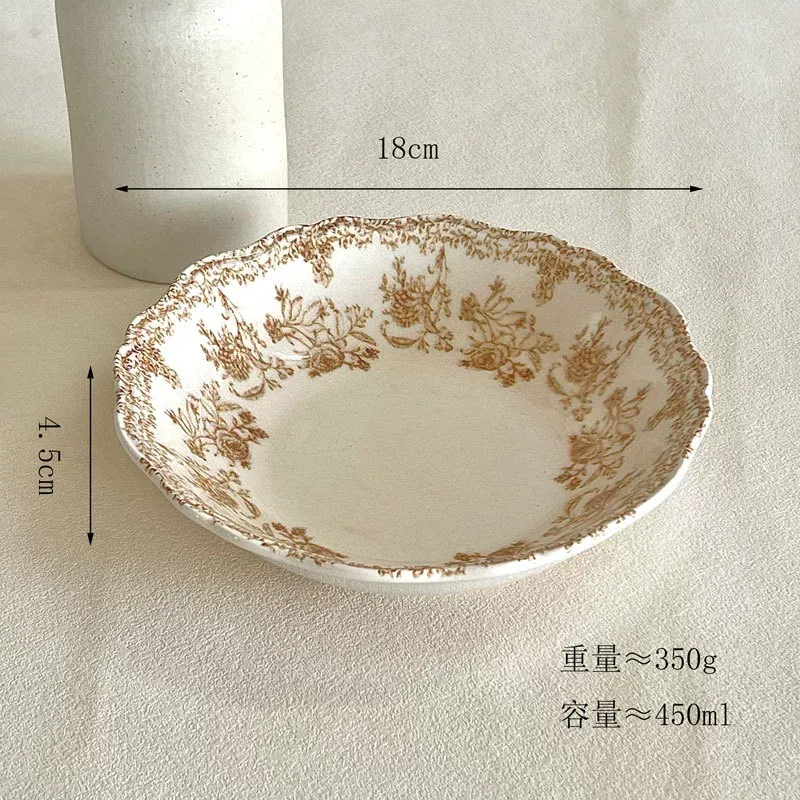 طبق عميق بورسلين زهري عتيق tableware view 11