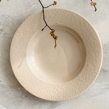طبق عشاء سيراميك بنقش موراندي بارز tableware view 7