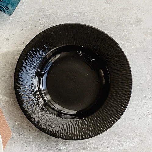طبق عشاء سيراميك بنقش موراندي بارز tableware view 8