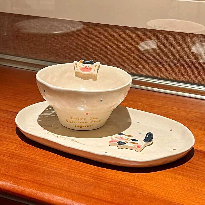 Cat-Shaped Ceramic Dinnerware Set tableware view 2