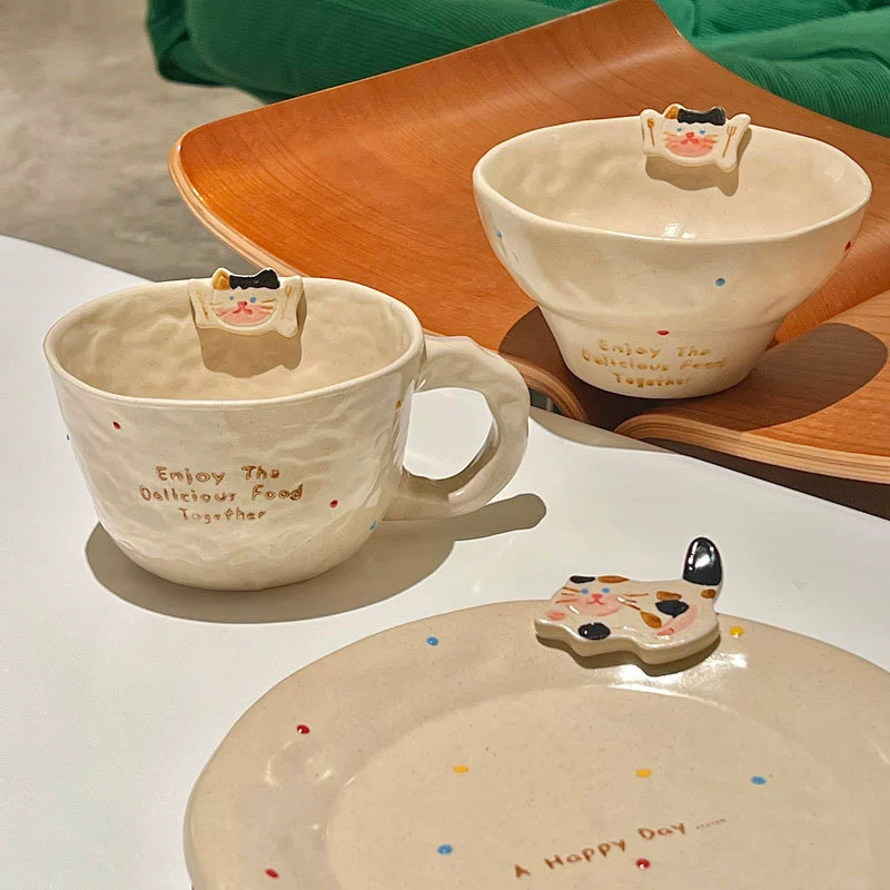 Cat-Shaped Ceramic Dinnerware Set tableware view 3
