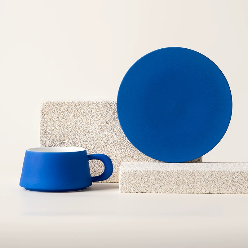Klein Blue Coffee Cup and Saucer Set