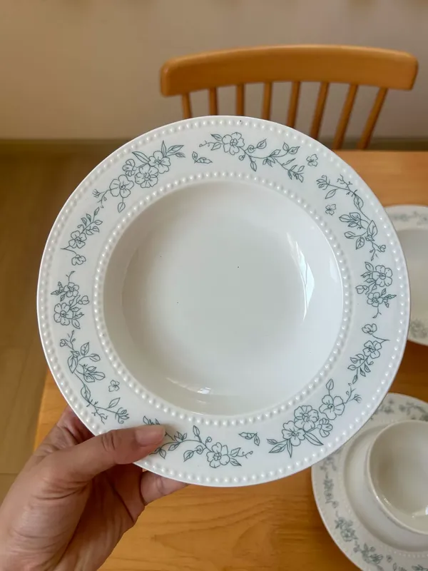 Французский обеденный набор из керамики с цветочным тиснением tableware view 8