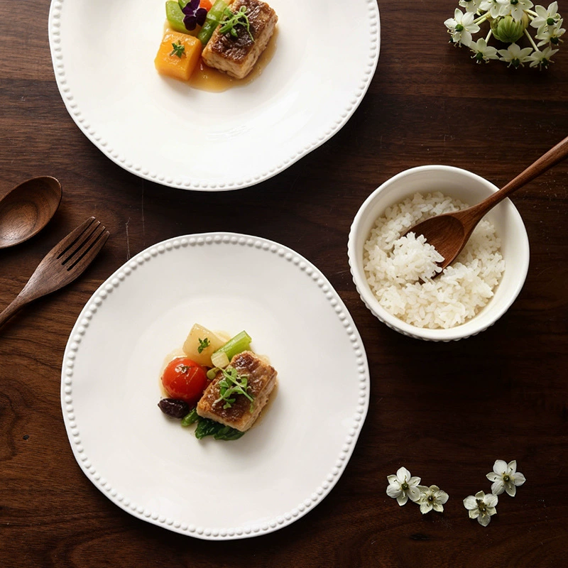 Pearl Edge White Porcelain Plate