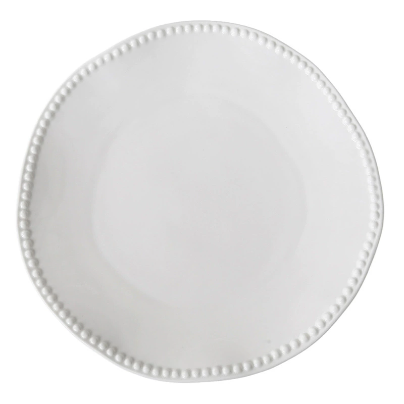 Pearl Edge White Porcelain Plate tableware view 5