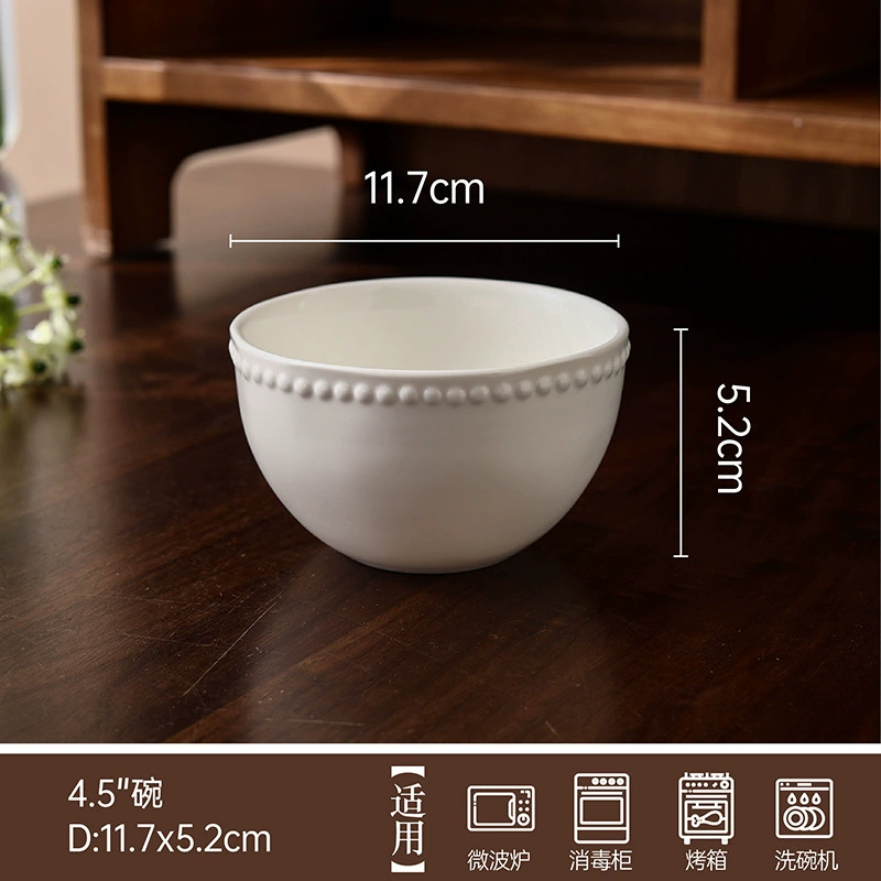 Pearl Edge White Porcelain Plate tableware view 9
