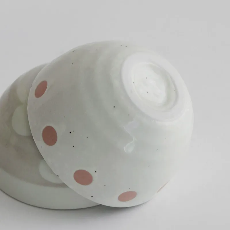 Polka Dot Ceramic Rice Bowl tableware view 4
