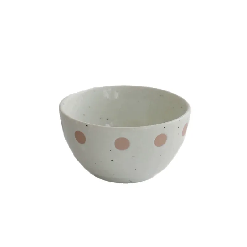 Polka Dot Ceramic Rice Bowl tableware view 5