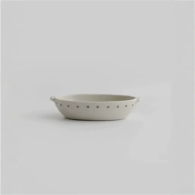 빈티지 물방울무늬 도자기 오븐 접시 tableware view 5