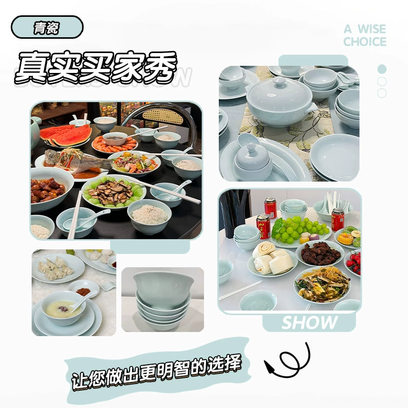 Set de vaisselle en céladon de style chinois moderne tableware view 2