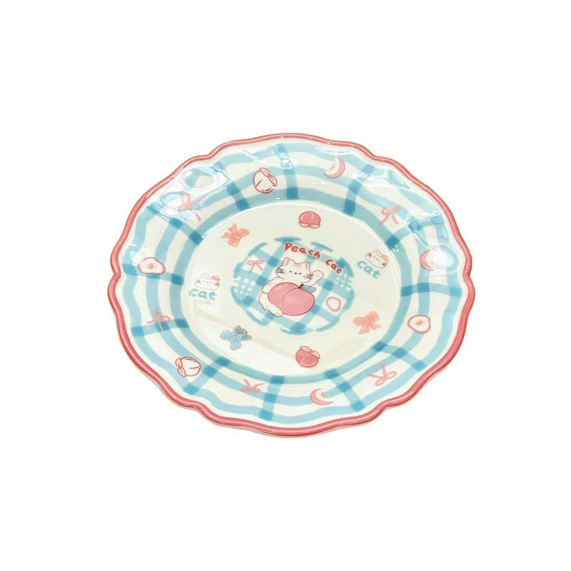 Peach Cat Ceramic Dinnerware Set tableware view 5