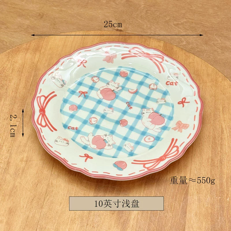 Peach Cat Ceramic Dinnerware Set tableware view 11
