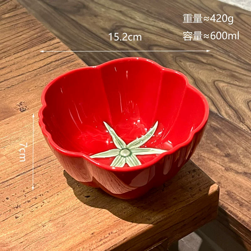 طقم أدوات مائدة سيراميك طماطم حمراء tableware view 7