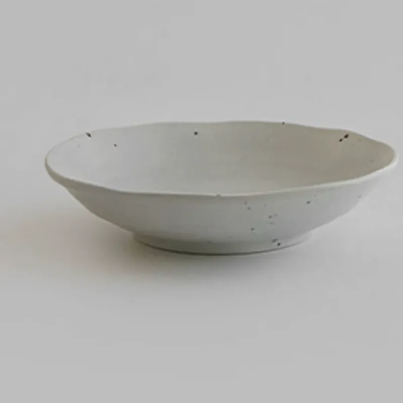 Набор керамических миски и тарелки неправильной формы с крапинками tableware view 10