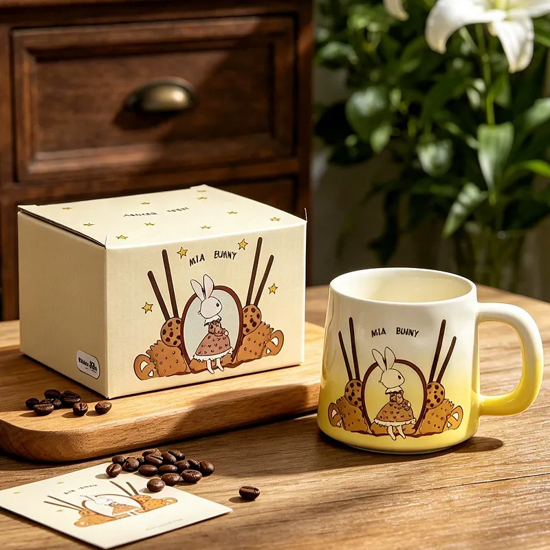 그라데이션 토끼 세라믹 머그 tableware view 3